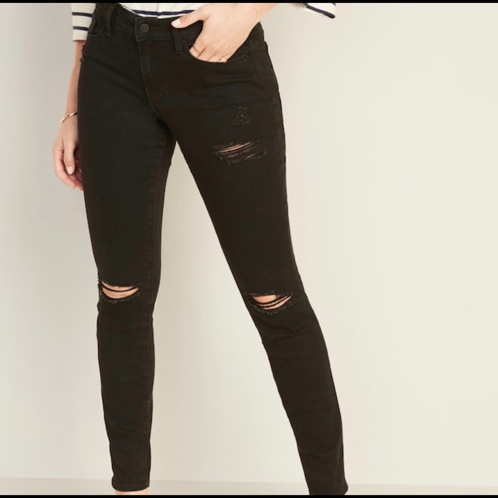 American Eagle Super Stretch Black Ripped Jeans